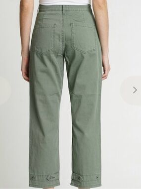 pistola Olive Green High-Rise Button Front Jeans